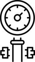 A linear style icon representing pressure gauge vector
