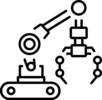 A outline style icon depicting robotic handler vector