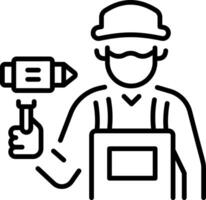 A linear style icon representing worker vector