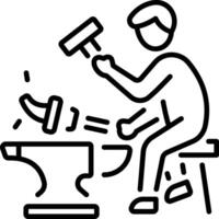 A linear style icon representing blacksmith vector