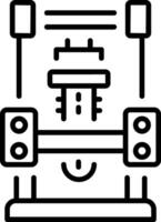 A outline style icon depicting hydraulic press vector
