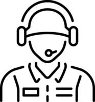 A line style icon showing industrial operator vector