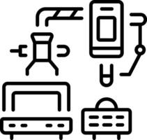 A outline style icon depicting industrial automation vector