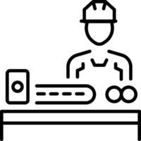 A outline style icon depicting machine operator vector