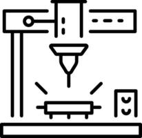 A outline style icon depicting manufacturing machine vector