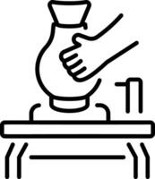 A line style icon showing pottery wheel vector