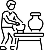 A outline style icon depicting pottery vector