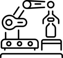 A linear style icon representing wrench vector