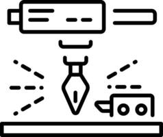 A outline style icon depicting cutting machine vector
