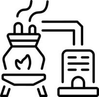 A line style icon showing smelting furnace vector