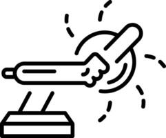 A outline style icon depicting steel cutter vector