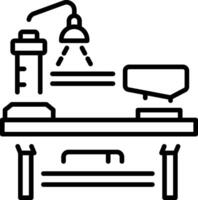 A linear style icon representing workbench vector