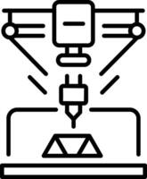 A line style icon showing 3d printer vector