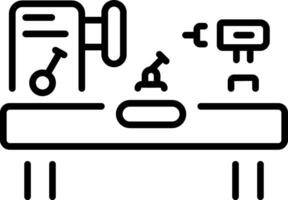 A outline style icon depicting cnc machine vector
