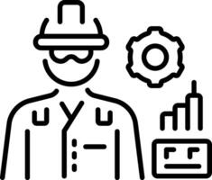 A outline style icon depicting factory worker vector