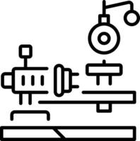 A line style icon showing lathe machine vector