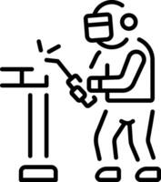 A linear style icon representing welder vector