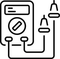 A outline style icon depicting voltage tester vector