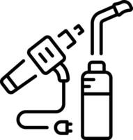 A linear style icon representing welding torch vector