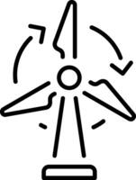A linear style icon representing wind energy vector