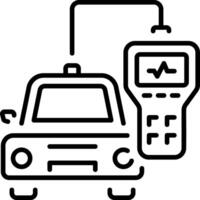 A outline style icon depicting diagnostic tool vector