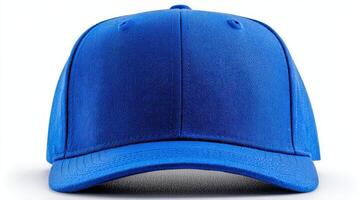 Blue Baseball Cap Mockup Isolated on White Background photo