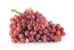 Red grape with leaves isolated on white background. With clipping path. Full depth of field photo