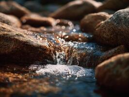 The Joyful And Invigorating Flow Of A Stream Over Boulders photo