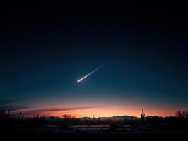 The Sight of a Shooting Star in the Desert Night photo