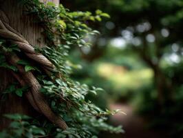 The Persistent Artistry Of A Vibrant Vine On A Post photo
