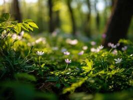 The Rebirth Of Life In A Vibrant Spring Forest photo