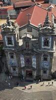Church of Saint Ildefonso near Batalha Square in Oporto, Portugal Vertical View video