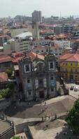 Beatiful Church of Saint Ildefonso near Batalha Square in Oporto, Portugal video