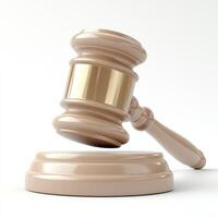 Justice is served as a gavel strikes down in a court of law to conclude a case photo