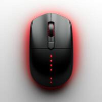 Innovative gaming mouse glowing with red lights enhancing user experience photo