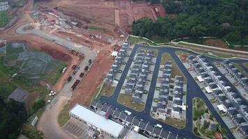 An aerial view of a residential area under construction photo