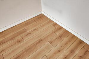 Modern wooden flooring with clean lines in a bright space photo