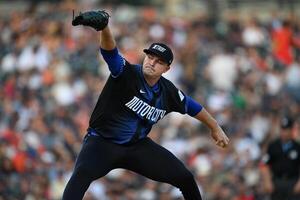 Detroit Tigers starting pitcher Tarik Skubal (29) throws a pitch against the Seattle Mariners in the second inning at Comerica Park. editorial_image