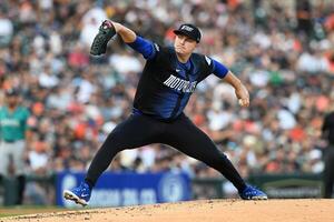Detroit Tigers starting pitcher Tarik Skubal (29) throws a pitch against the Seattle Mariners in the second inning at Comerica Park. editorial_image