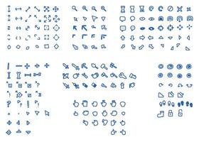 User Interface UI game doodle design with blue ink pen style vector