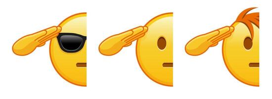 Emoji with hand on face Set of three emoji vector