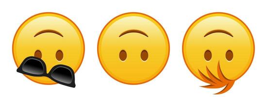 Face Upside Down Set of three emoji vector