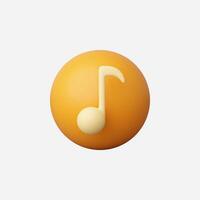 A vibrant orange music note icon on a round background. vector