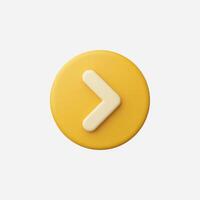 A minimalistic yellow button featuring a right arrow symbol. vector