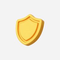 A vibrant yellow shield icon representing security and protection. vector