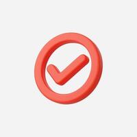 A bold red checkmark symbol in a minimalist design. vector