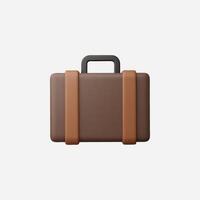 A brown suitcase with a handle, perfect for travel and adventure. vector