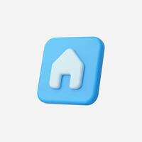 A modern blue home icon with a minimalist design. vector