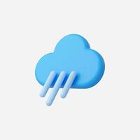 A blue cloud icon with rain droplets, evoking a playful atmosphere. vector