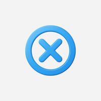 A minimalistic blue cancel icon inside a circular shape. vector